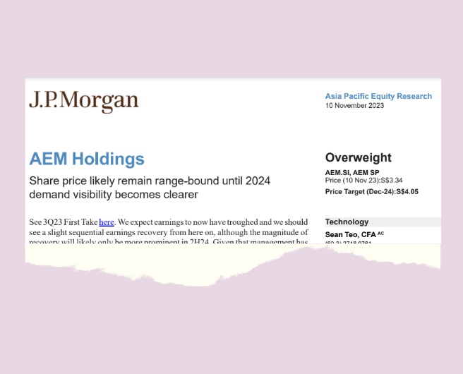 AEM: Highest target price $4.05 (JP Morgan), lowest $3.00 (DBS)
