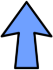 arrow blue outline up